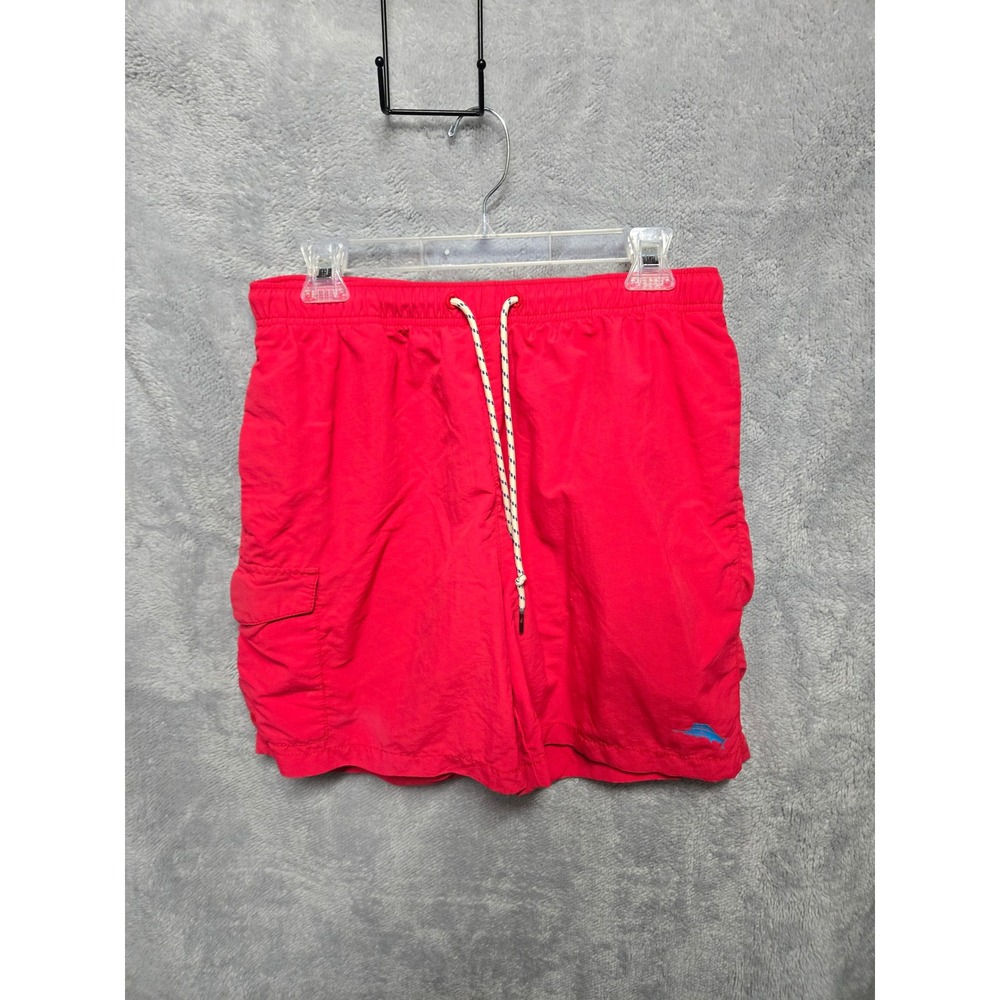 Tommy Bahama Relax Mens Red Swim Trunks Cargo Pocket Mesh Liner Size Medium